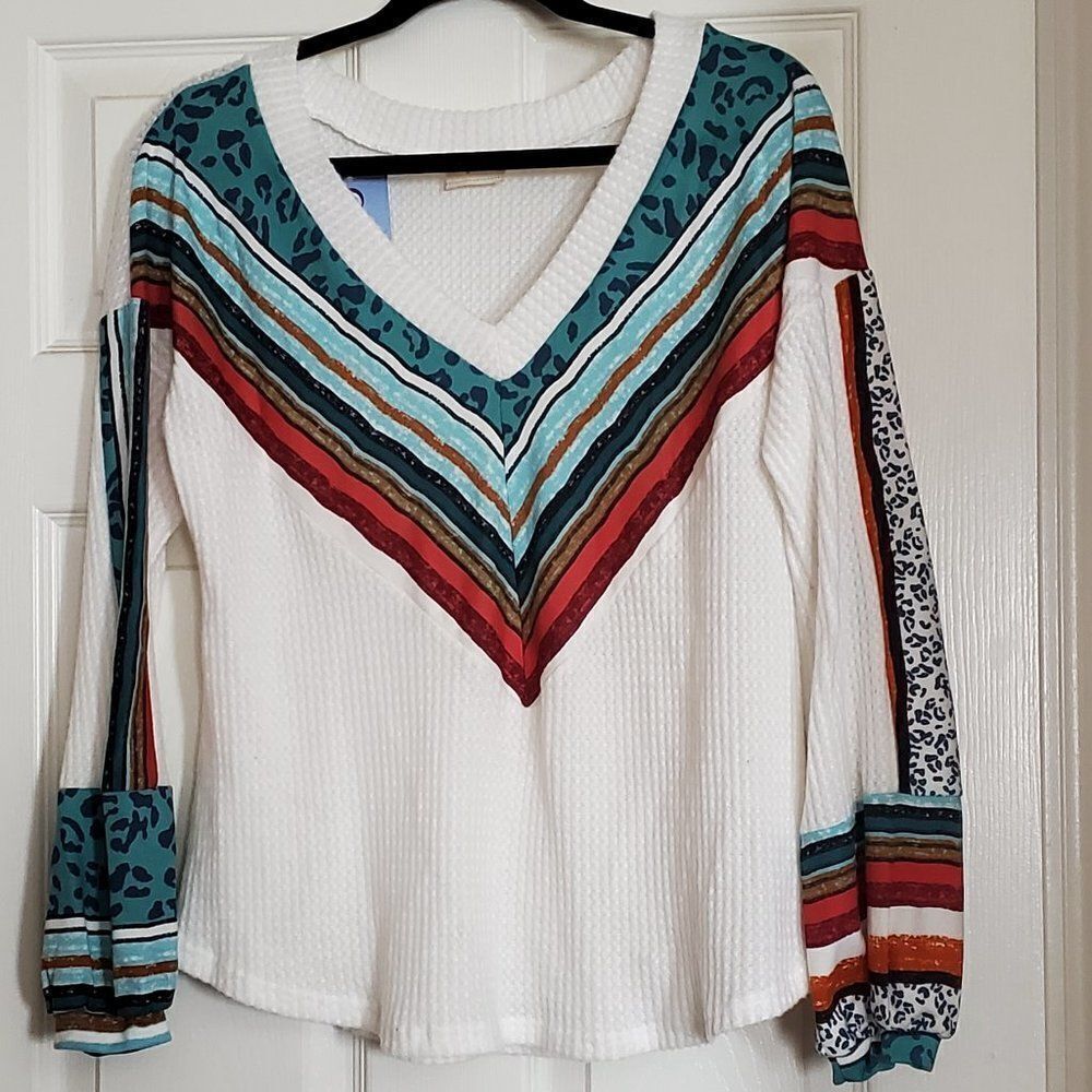 So soft stripes/animal print tunic top - NEW